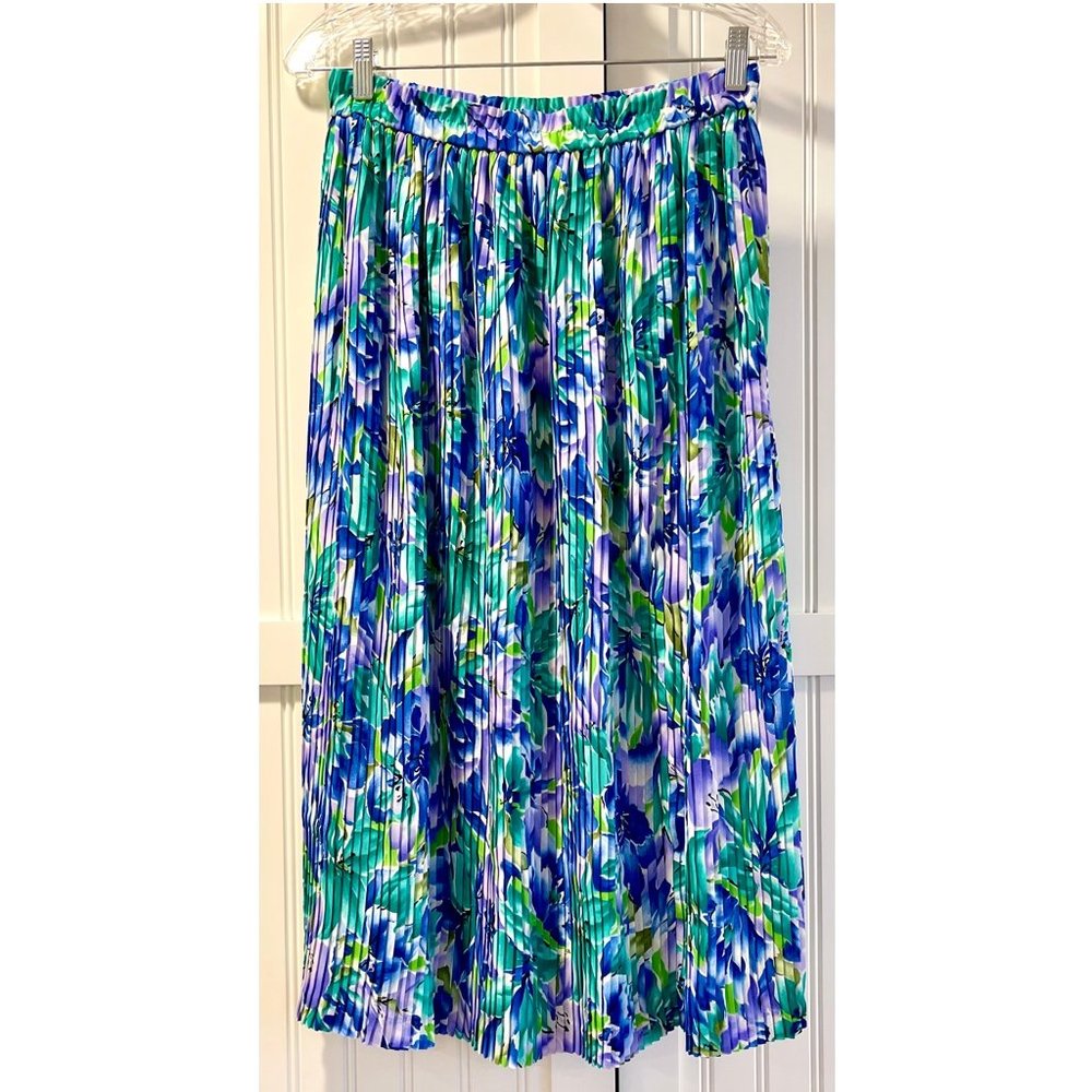 flowy skirt ~ blues, greens, purples florals